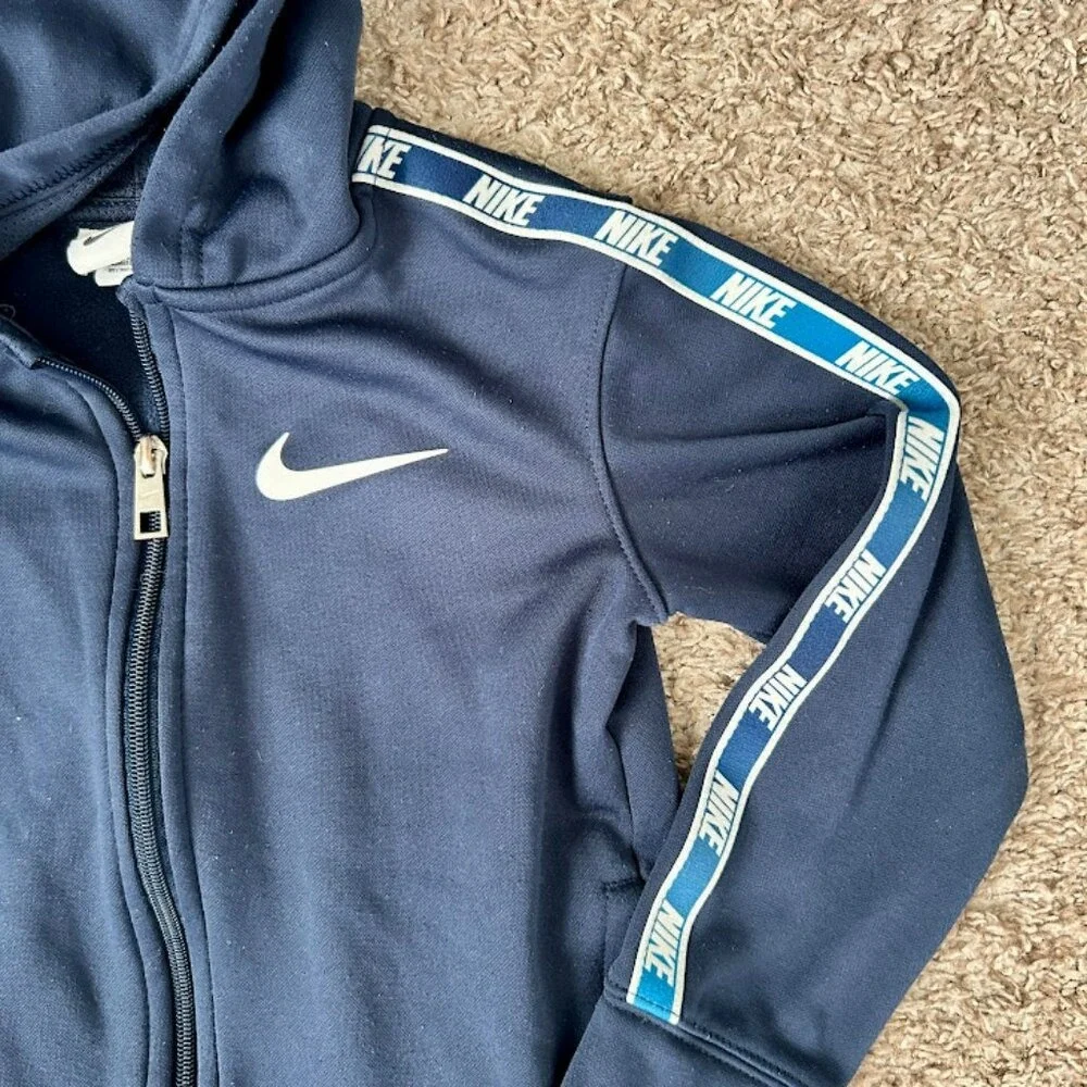 Nike Kids Therma-FIT‎ Navy Blue Zip Up Hoodie Track Jacket I Size XS